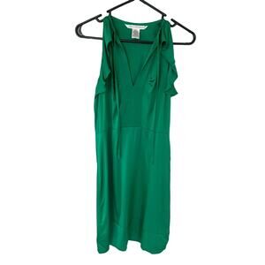 Diane Von Furstenberg Kelly Green Silk Ruffle Mini Dress dVf (Size 2)